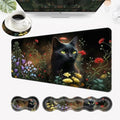 Desk Mat, Mouse Pad with Wrist Rest, 4-in-1 Large Mouse Pads for Desk, Ergonomic Mouse Pad and Keyboard Wrist Rest Gaming Keyboard Mat for Office,Black Cat by EFGWSDER