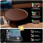 Car Tray & Car Desk for Laptop, 360° Rotating Wood Cup Holder Table, Steering Wheel Tray, Car Accessories for Women & Men,Compatible with Tesla Model Y/3/S, Ford F150/Explorer/Maverick & Most Vehicles - Image 4