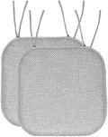 Chair Cushion Memory Foam Pads with Ties Honeycomb Pattern Slip Non Skid Rubber Back Rounded Square 16" x 16" Seat Cover by SweetHomeCollection
