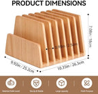 KIRIGEN Wooden File Organizer, 7-Slot Upright Holder for Desk Natural 7K-NA - Image 6