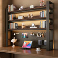 Desk Shelf - Includes a Pegboard and a Free 31-Piece Storage Accessory Set, Desk Hutch, Adjustable Hutch for Home Office Dorm (4-Tier Black Frame + Walnut Board 37.4×9.8×48.5") by Unknown
