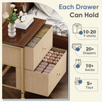 DUMOS Nightstand Set of 2, Bedroom Bedside Table with Storage - Image 5