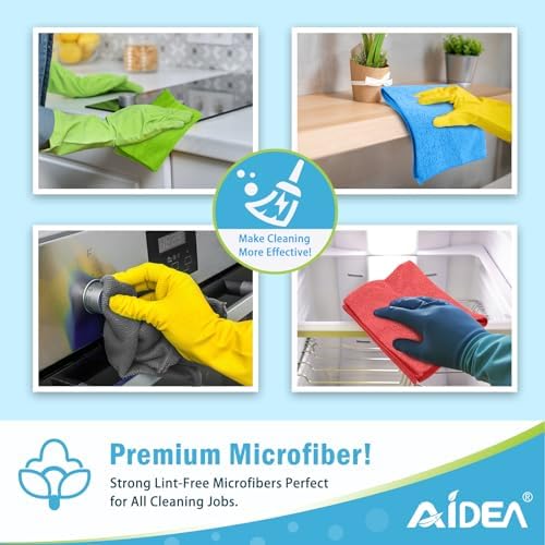 AIDEA Microfiber Cleaning Cloth Grey-200PK, Cleaning Rags 12×12" - Image 7