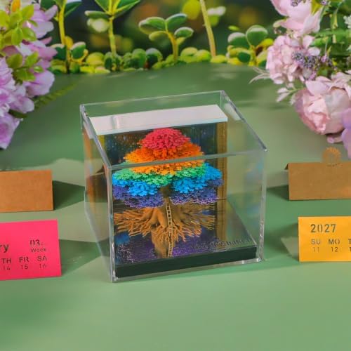 2027 3D Paper Carving Desk Calendar With LED Light (Tree of Life) - Image 4