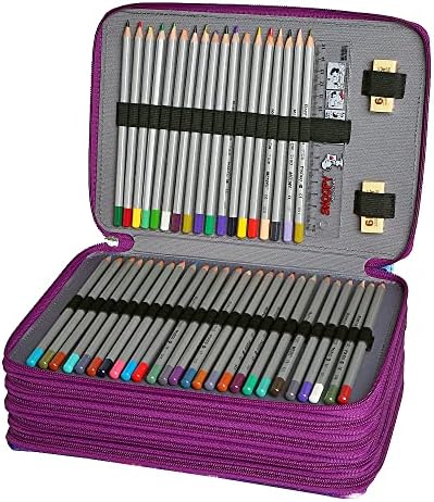 250 Slots Pencil Case 5-Layer Zipped Holder w/Handle - Image 2