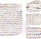 MiniArk Small Storage Baskets for Organizing | Closet Organizer Bins | Shelf Toy Basket | Woven Rope Baskets | Cube Decorative Box | Shallow Basket | 13x8.5x5.1” | 4 Packs Rainbow - Image 2