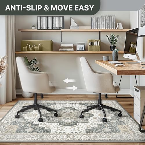 48"x72" Office Chair Mat for Hardwood Floor, Non-Slip Washable Grey - Image 5
