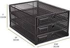 Annova Desk Organizer Wire Mesh 3 Tier Sliding Drawers Paper Sorter/Multifunctional/Premium Solid Construction for Letters, Documents, Mail, Files, Paper, Kids' Art Supplies (Black) - Image 3