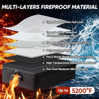 BALEINE Fireproof Document Box with Lock, Waterproof Fire Safe File Bag - Image 2