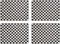 MACKENZIE-CHILDS Cork-Back Placemat Set, Black-and-White Courtly Check by Unknown