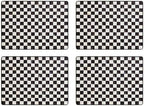 MACKENZIE-CHILDS Cork-Back Placemat Set, Black-and-White Courtly Check by Unknown