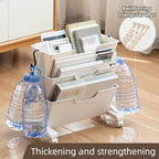 3 Tier Rolling Book Cart Multi-Functional Movable Storage Bookshelves - Image 6