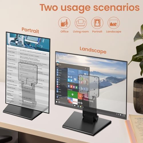 Jakeko Lay Flat Low Profile Monitor Stand - for 14-24" Screens Ergonomic Adjustable Desktop Mount with 100x100mm Compatibility - Steel - Image 4