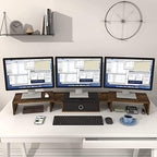 WESTREE Triple Dual Monitor Stand Riser with Drawer,Extra Large Adjustable for 2~3 Monitors,Solt for Phone & Tablet, Desktop Organizer Stand for Computer,Laptop,Printer,TV - Image 5