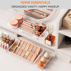 Criusia 8 Pack Drawer Organizer for Kitchen Gadgets, Large Clear Plastic Drawer Divider for Kitchen Accessories, Bathroom Organizers and Storage, Home Essentials for Makeup and Vanity Accessories - Image 3