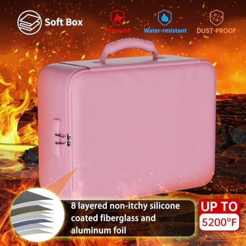 DocSafe 5200°F Fireproof Document Organizer Box with Lock, Pink (Soft) - Image 2