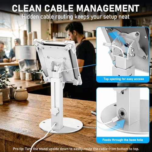 Secure Desk Tablet Kiosk Stand for 10"-14" iPad Pro Air and Samsung Tablets - Image 5