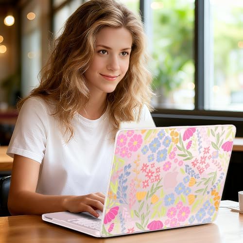 for MacBook Neo 13 inch Case 2026 (Model A3404, A18 Pro) Precision Fit & Scratch Unique Design Hard Shell, Keyboard Cover, Trackpad Protector, 2 OTG Adapter, for Women Cute, Spring Floral - Image 2