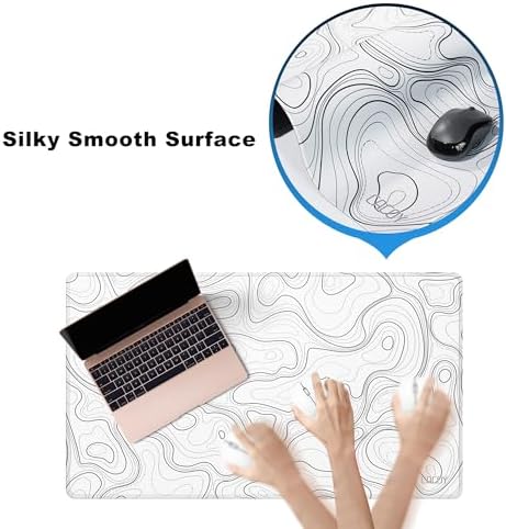 Cacoy 36"x20" Topographic Gaming Mouse Pad XXL, Extended Computer Desk Mat - Image 5