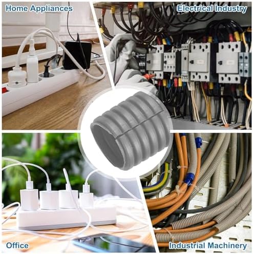 MECCANIXITY 1" 20ft Split Wire Loom Tubing w/Installation Tool Gray - Image 6