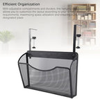 Fockety Desk Side Storage, No Drill Steel Under Desk Storage Laptop Holder, Mesh Hanging Desk Organizer, Clamp On Desk Shelf, Side Desk Organizer, Desk Storage Holder for Office and Home - Image 5