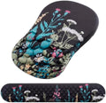 Mouse Pad Wrist Support, Laokiiy 2 in1 Keyboard Wrist Rest+ Ergonomic Mouse Pad, Non-Slip Wrist Rest for Computer Keyboard, Made Easy Typing & Relieve Wrist Pain(Flower) by Laokiiy