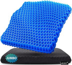 Gel Seat Cushion, Jumbo&Thick Gel Cushion with Non-Slip Cover for Home Office Car Seat Wheelchair, Soft Breathable Honeycomb Chair Pads for Relieve Hip Pain, Blue 20x20x1.9inch by Helishy