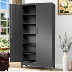 GAIOUS 79" Tall Metal Storage Cabinet with Lock,2 Door Steel Bookcase Black by GAIOUS
