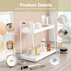 Forbena White 2 Tier Bathroom Organizer Countertop, Small Counter Top Organizer for Bathroom Decor, Modern Kitchen Counter Shelf for Snack, Vanity Makeup Organizers and Storage Tray for Bedroom - Image 7