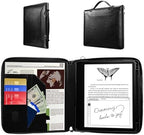 E NET-CASE Case for Kindle Scribe 10.2 inch 2024 & 2022 Released - Business Handheld Design Upgraded PU Leather Cover for Kindle Scribe Digital Paper with Zipper & Pen Holder (Black) by ENET-CASE