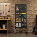 Metal Pegboard Display Stand 2 x 4.9 Feet, Adjustable Height with 40 Peg Board Hooks and Wheels, pegboard Display Rack, Craft Display Rack, Retail Display Rack, Garage Peg Board - Image 5