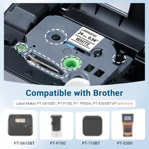Replacement for Brother P Touch Label Tape TZe TZ 24mm 0.94 Laminated Color - Image 2