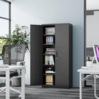 Fesbos Metal Storage Cabinet-71” Tall Steel File Cabinets with Lockable Doors and Adjustable Shelves-Black Steel Storage Cabinet for Home, School, Office, Garage - Image 2