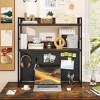 BECOMFORT 37" Desktop Bookshelf, Desk Hutch Dorm with DIY Metal Pegboard - Image 6