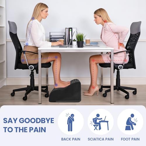Foot Rest for Under Desk with Massage Dots, 3-Tier Foot Stool, Black - Image 5