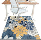 36"x48" Office Chair Mat for Hardwood Floor, Non-Slip Washable Navy Yellow by BESBLEE