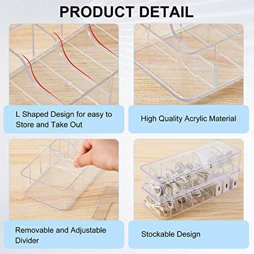 Tatuo Cord Organizer Box with Lid, Clear, 6 Pack - Image 3