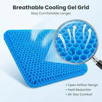 Extra Thick Large Pure Gel Seat Cushion for Long Sitting, Breathable Comfort Cushion for Back, Sciatica, Tailbone & Hip Pain Relief, Washable Portable Cushion for Office Chair, Car, Wheelchair - Image 5