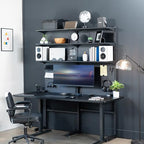 VIVO Freestanding Modular Steel Pegboard System, 74 inch High Magnetic Accessory Organizer for Home and Office, Black, PP-2-PB058 - Image 2