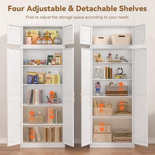 Polup 86" Tall Metal Kitchen Pantry Storage Cabinet with Doors and Shelves - Image 5