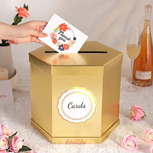 ROSEGLD Gold Card Box, Card Receiving Box 12x10x10 Inches - Image 2