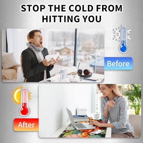Heated Mouse Pad Hand Warmer, Warm Desk Pad Mousepad Desk Mat with 3 Levels Heating and Auto Shut Down 31.5 x 13 inch PU Leather Warmer Keyboard Mat for Gaming Office Home, Art Watercolour Flowers - Image 5