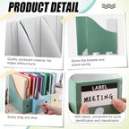 Thenshop 24 Pcs Magazine Files Cardboard Holders,Classic,Green Collection - Image 3