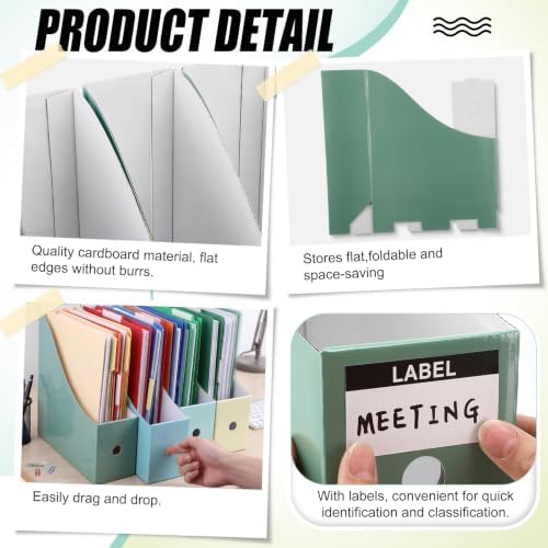 Thenshop 24 Pcs Magazine Files Cardboard Holders,Classic,Green Collection - Image 3