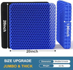 Gel Seat Cushion, Jumbo&Thick Gel Cushion with Non-Slip Cover for Home Office Car Seat Wheelchair, Soft Breathable Honeycomb Chair Pads for Relieve Hip Pain, Blue 20x20x1.9inch - Image 2