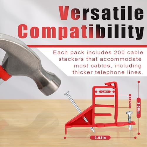 200 Pack Multi-Cable Staples with Steel Nails, Electrical Wire Stackers - Image 2