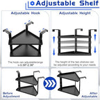 11in Office Cubicle Corner Shelf with Hooks Cubical Shelf Hanging - Image 5