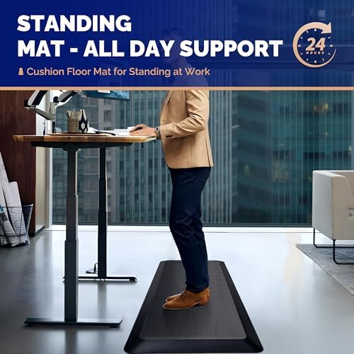 FEATOL Anti Fatigue Mat for Standing Desk & Kitchen Floor, 9/10 Extra Thick - Image 2