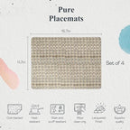 Pimpernel Pure Collection Placemats, Set of 4 – (15.7" x 11.7") Cork-Backed Table Mats with Woven Artwork, Heat & Stain Resistant Lacquered Finish, Decorative Dining Mats & Surface Protectors - Image 2