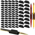 VZZNN 80 Pack Adhesive Pencil Holders for Desk - Reusable Silicone Pen Grips for Desk Organization, Wall, Clipboard, Office & Teacher Supplies with Strong Sticky Pads by VZZNN